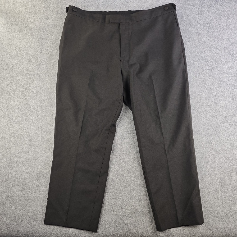 Banana Republic Tuxedo Pants Mens 38x26 Black Side Adjuster 100% Wool